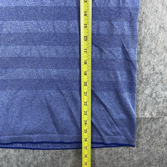 Lululemon Metal Vent Tech T-Shirt Men's Small Blue Stretch Gym Train Striped - Picture 6 of 10